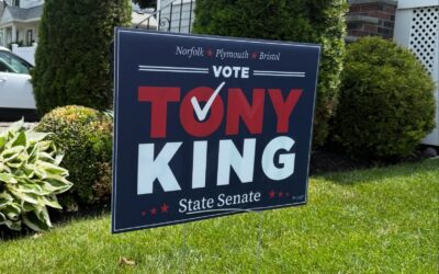 The first sign is up, and it’s right in our front yard! To request a yard sign of your own, and help spread the word, please contact us through TonyKing4Senate.com!